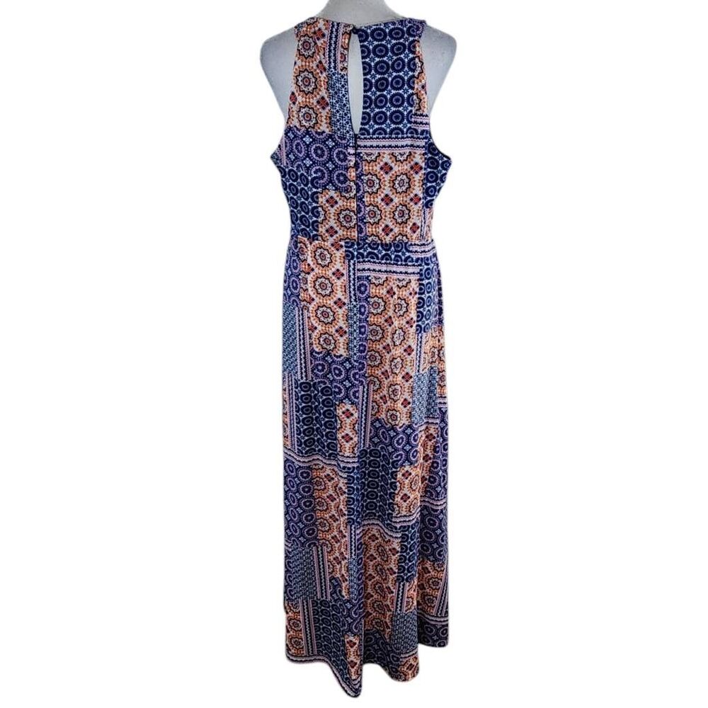 Kut from the Kloth Blue and Orange Boho Maxi Dress Size 12 Patchwork Boho Dress - Picture 2 of 10